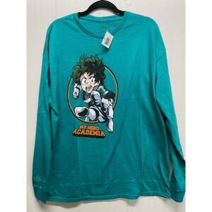 My Hero Academia Long Sleeve Shirt Size Large New With Tags Teal Color